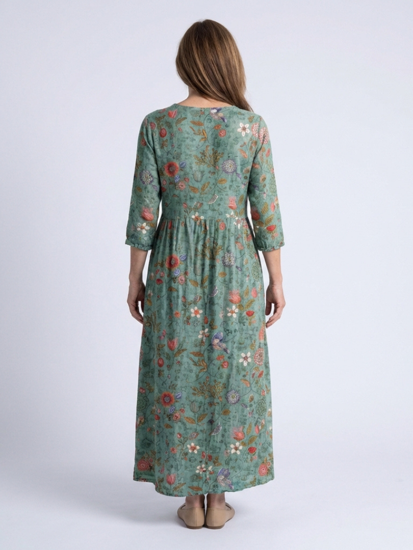 Marina (Athens Edit) | Floral Maxi Dress with V-Neck and Triple Ruffle Hem