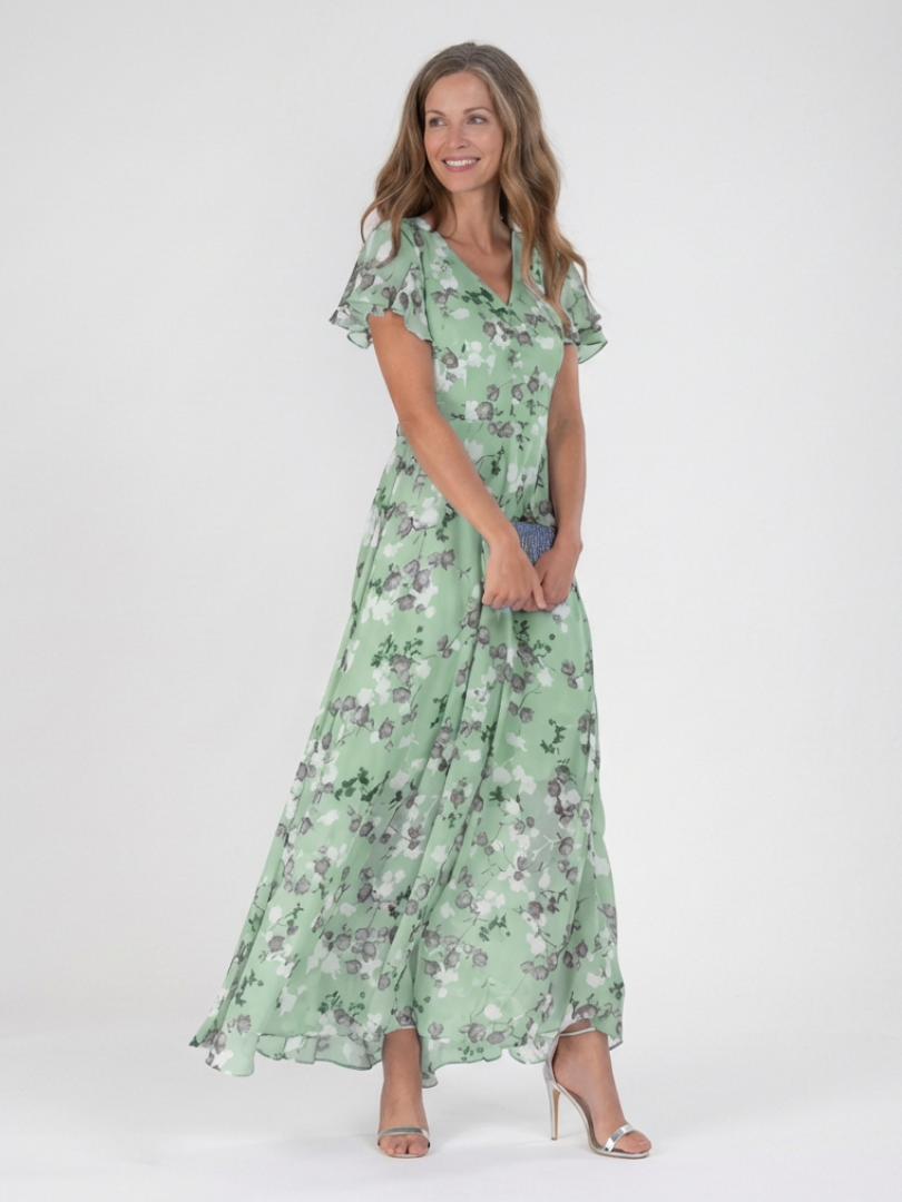 Ismeria (Athens Edit) | Floral Satin Maxi Dress