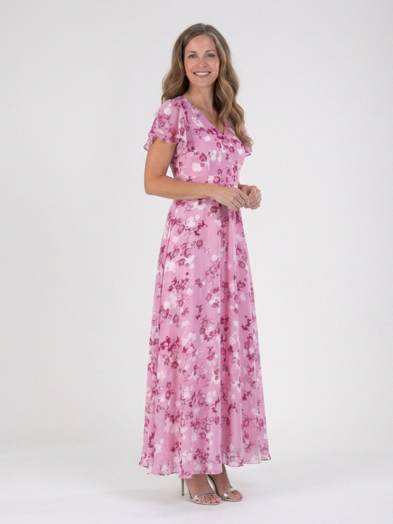Ismeria (Athens Edit) | Floral Satin Maxi Dress