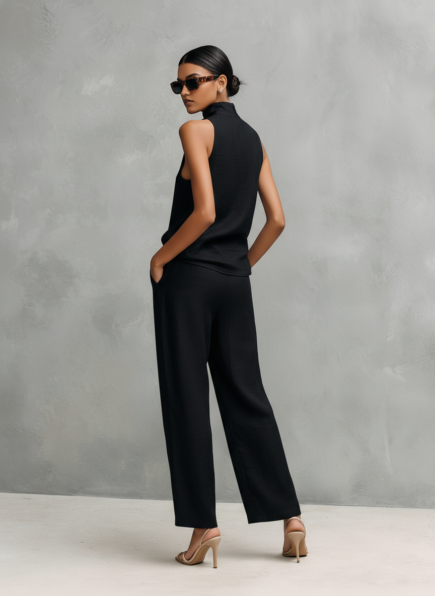 Sleeveless Top And Trousers Set