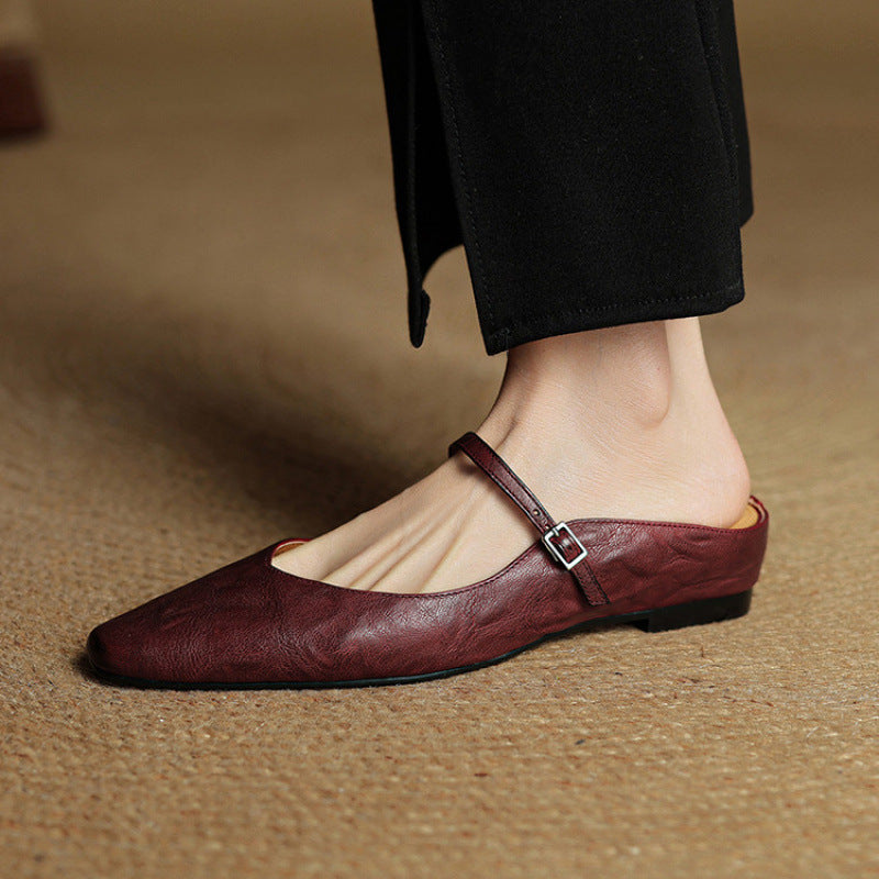 Vintage Real Leather Mules