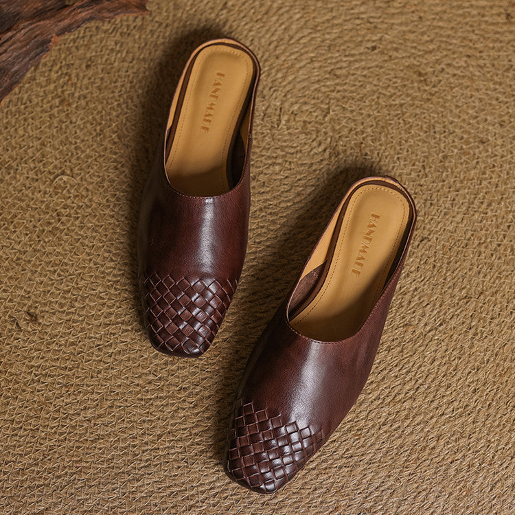 Breathable Real Leather Mules