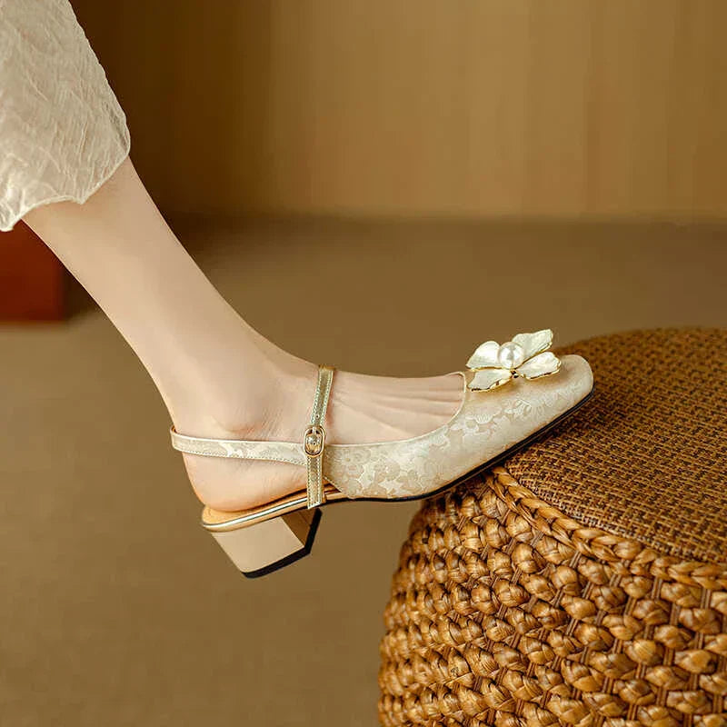 Slingback Real Leather Pumps