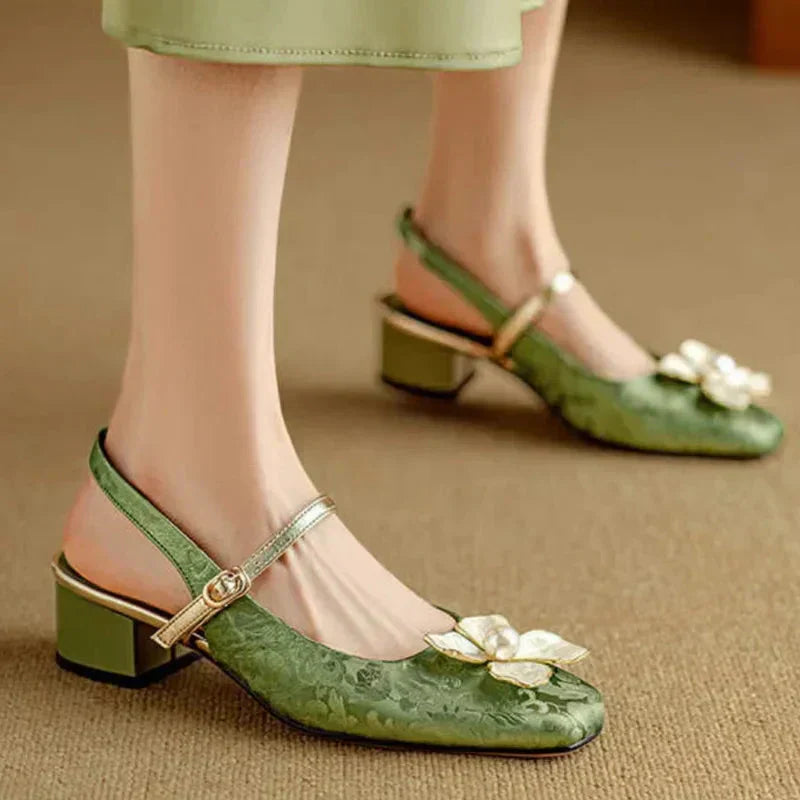 Slingback Real Leather Pumps