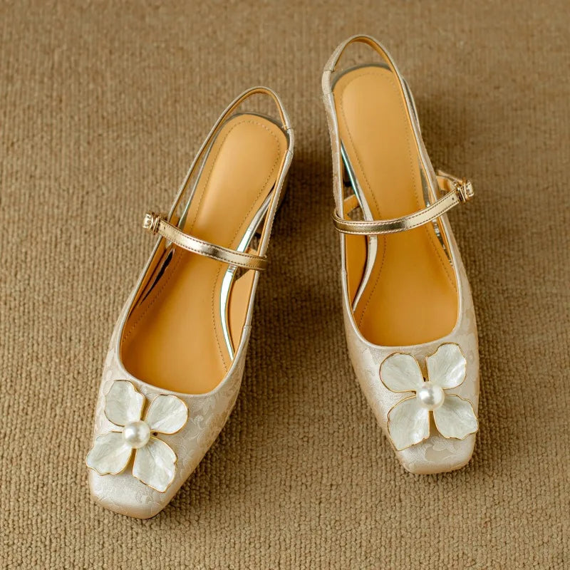 Slingback Real Leather Pumps