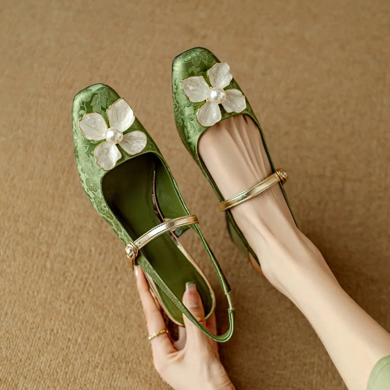Slingback Real Leather Pumps