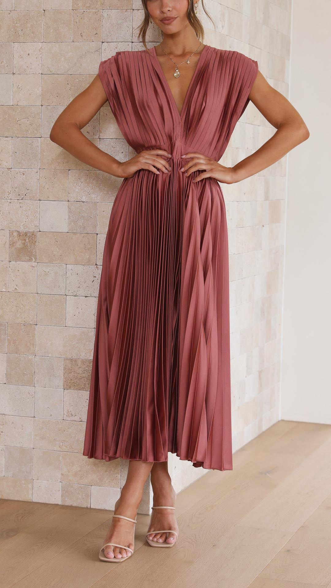 Whitney Pleated Maxi Dress