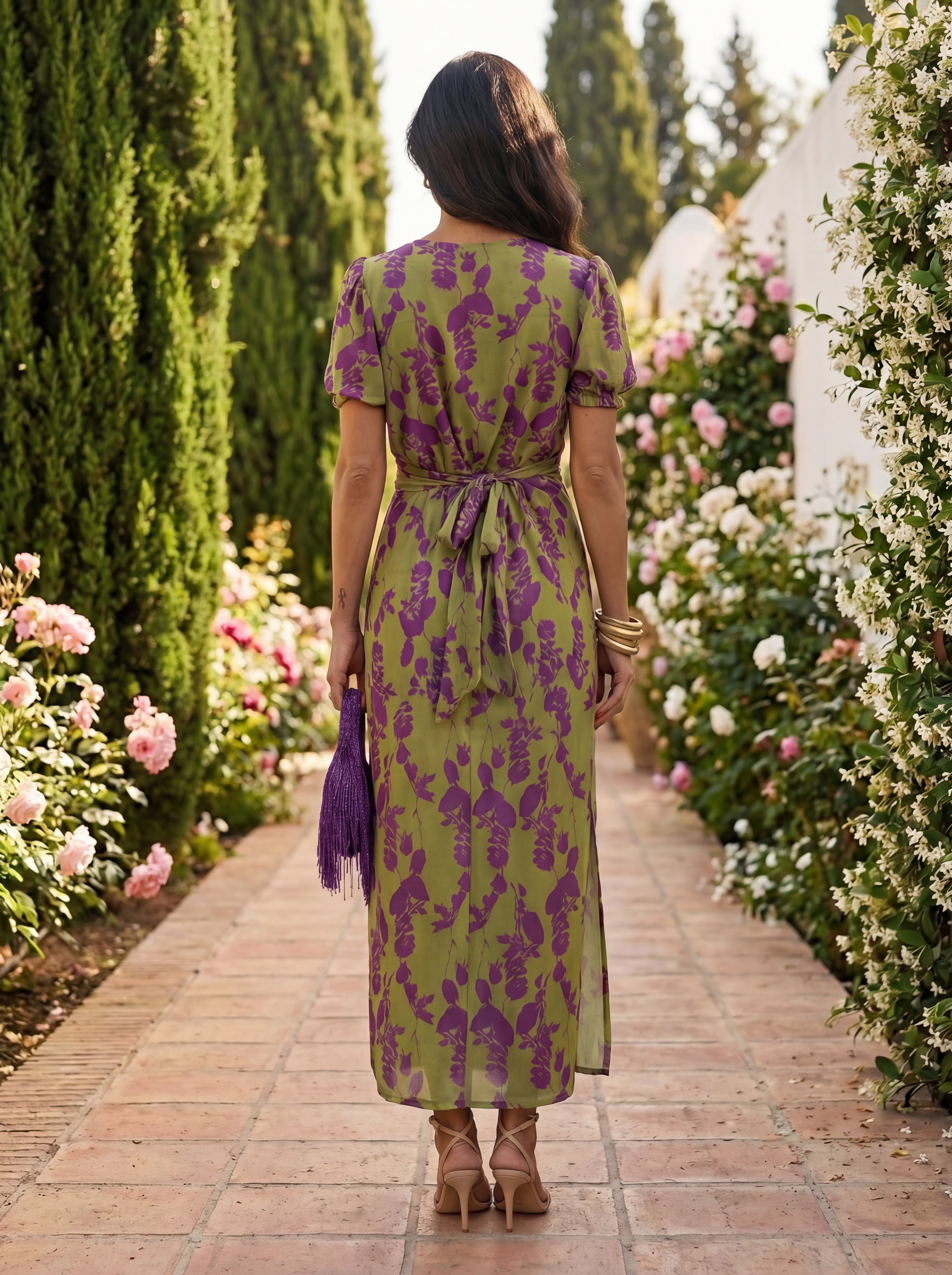 Elegant Silk-Fabric Dress