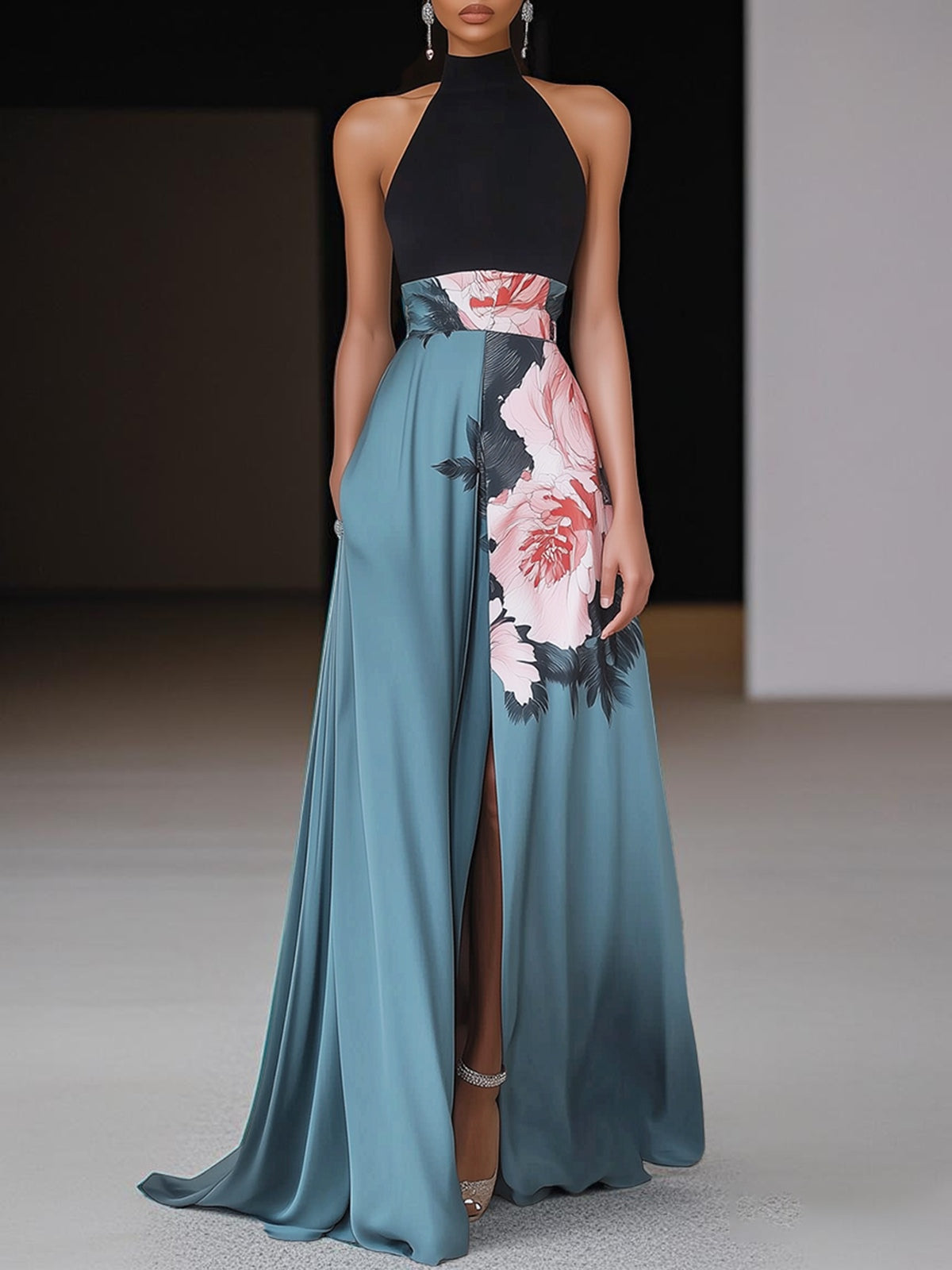 Simone A-Line Floral Maxi