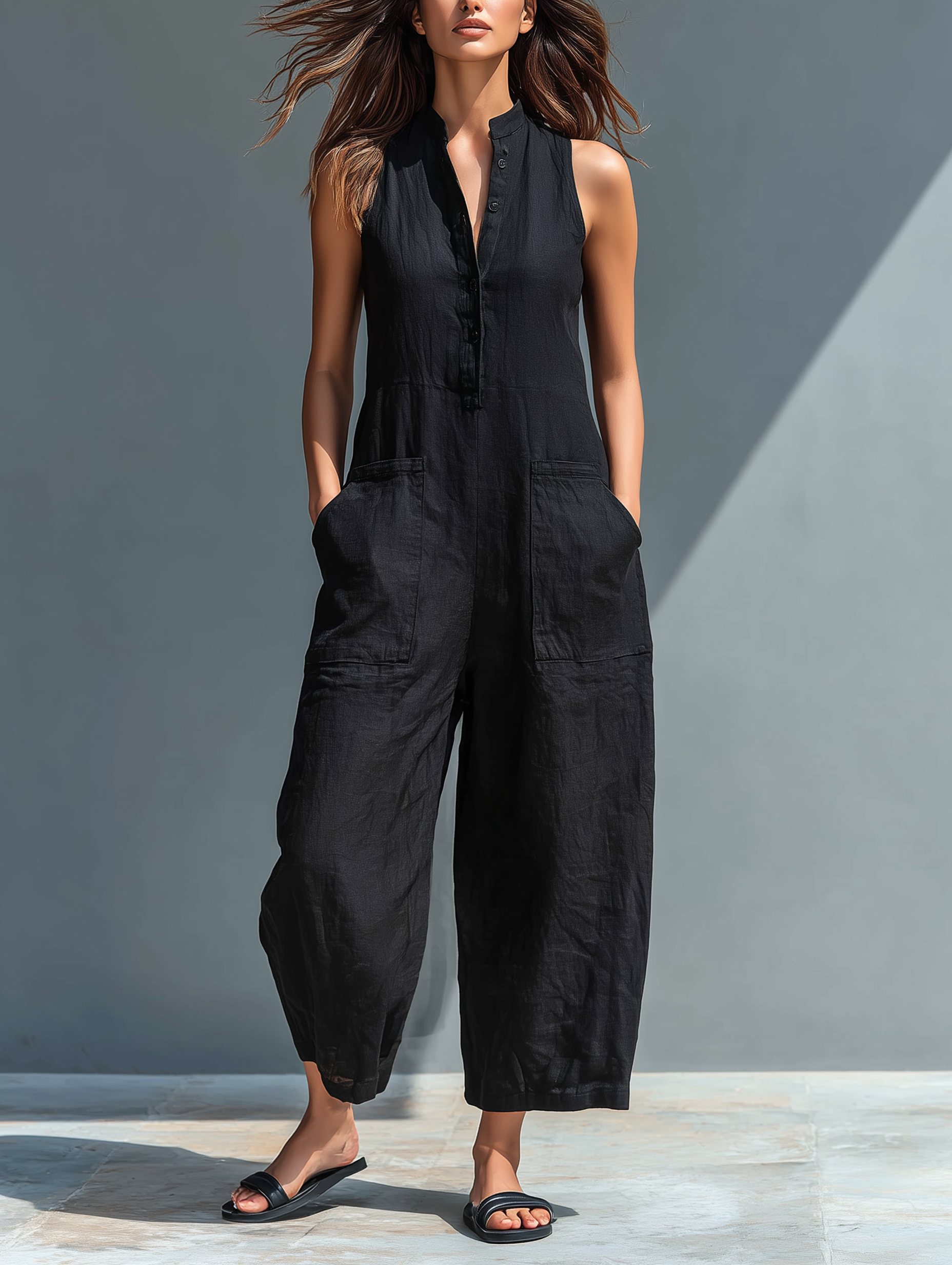 Sleeveless Loose Jumpsuit