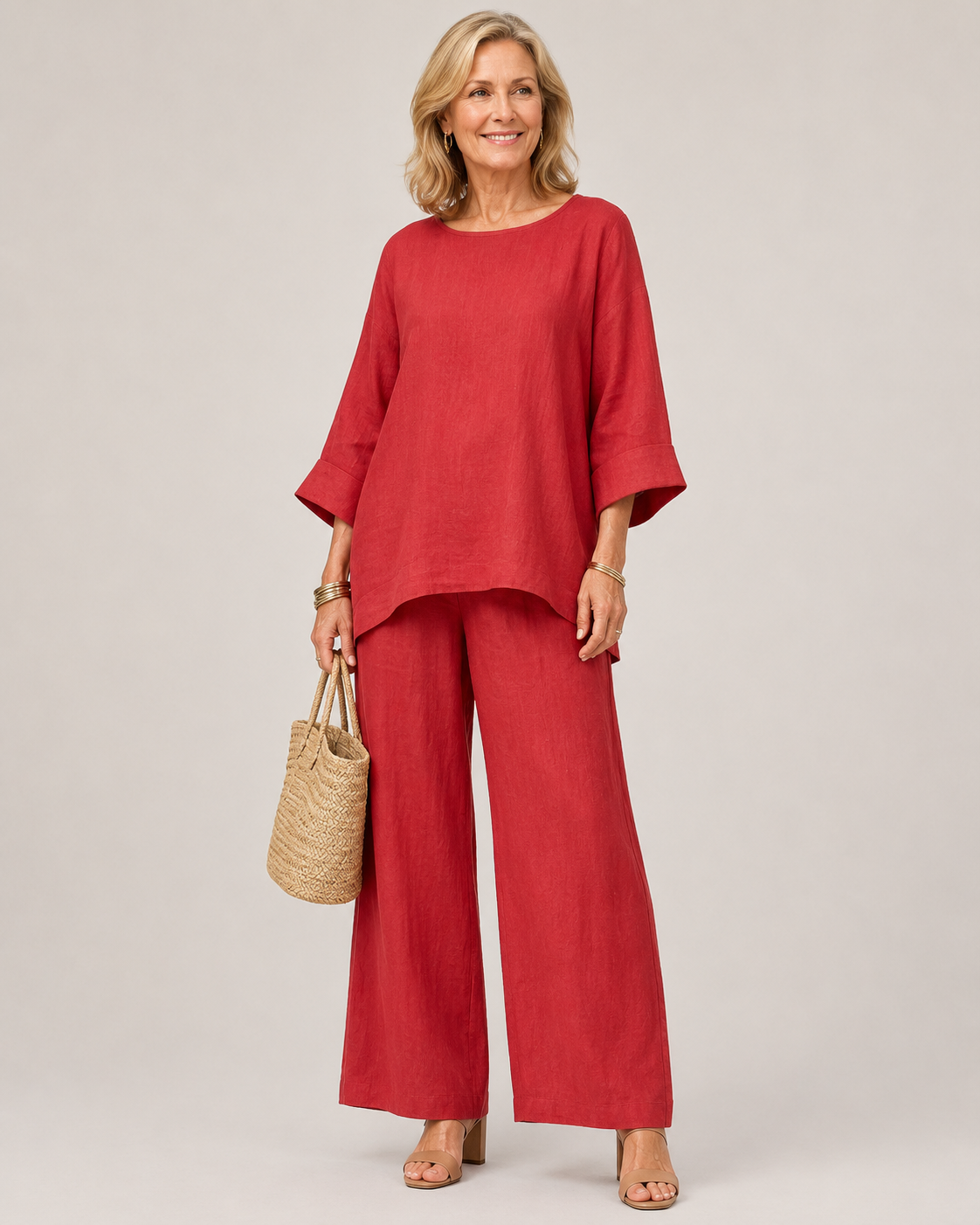 Proue (Athens Edit) | Oversized Tunic Set with Wide-Leg Pants