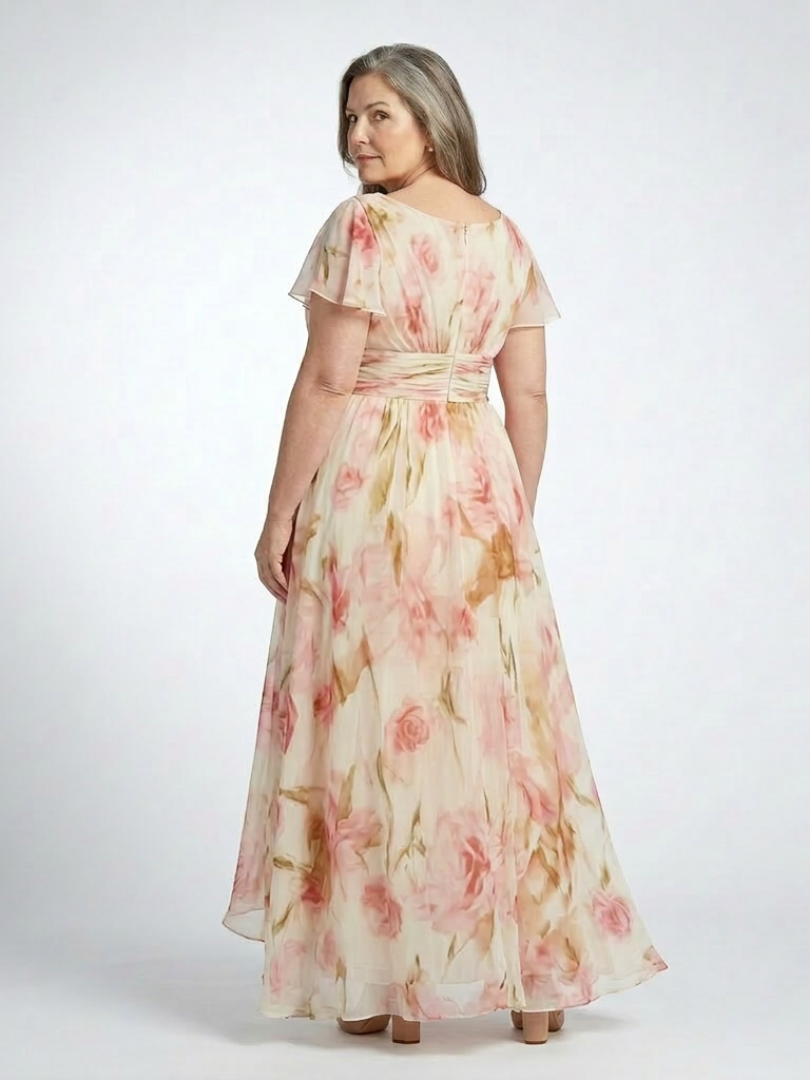 Elara | Short Sleeve Dress with V-Neckline