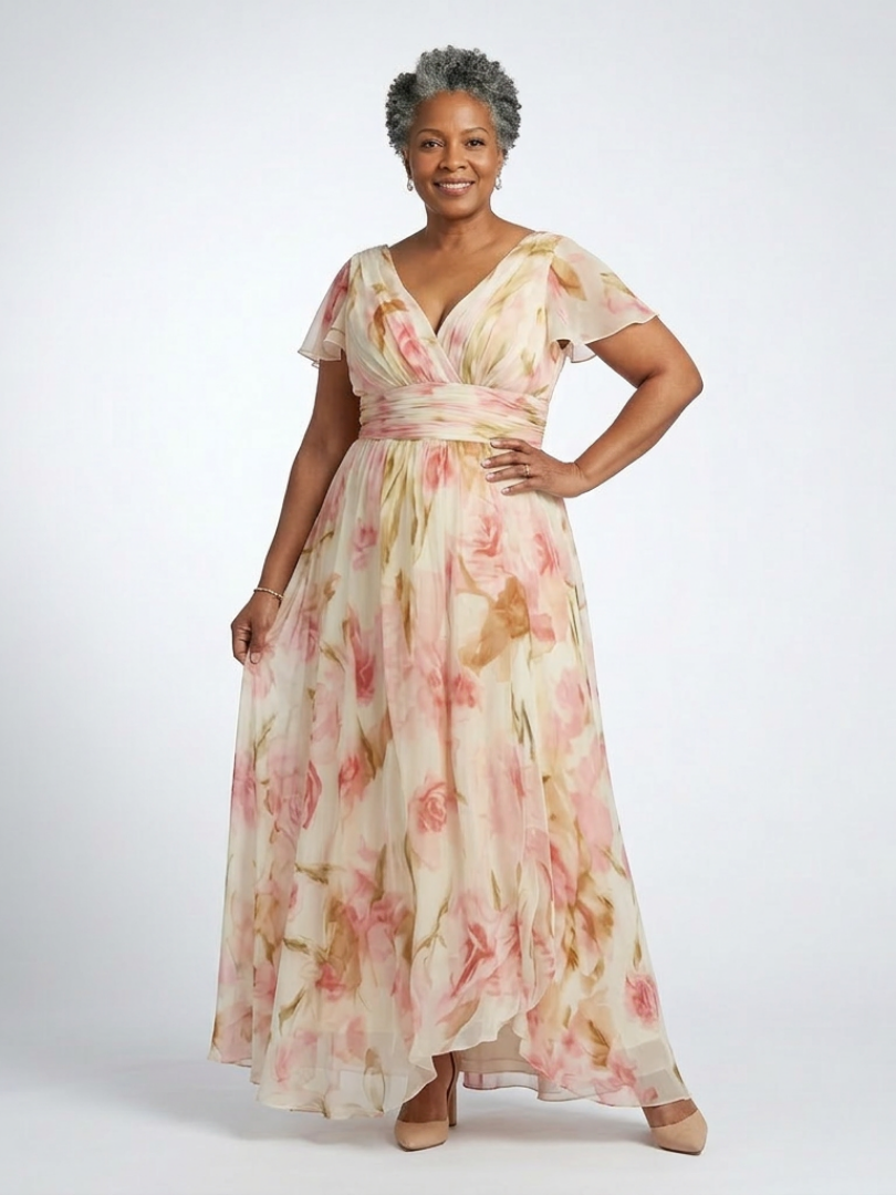 Elara | Short Sleeve Dress with V-Neckline