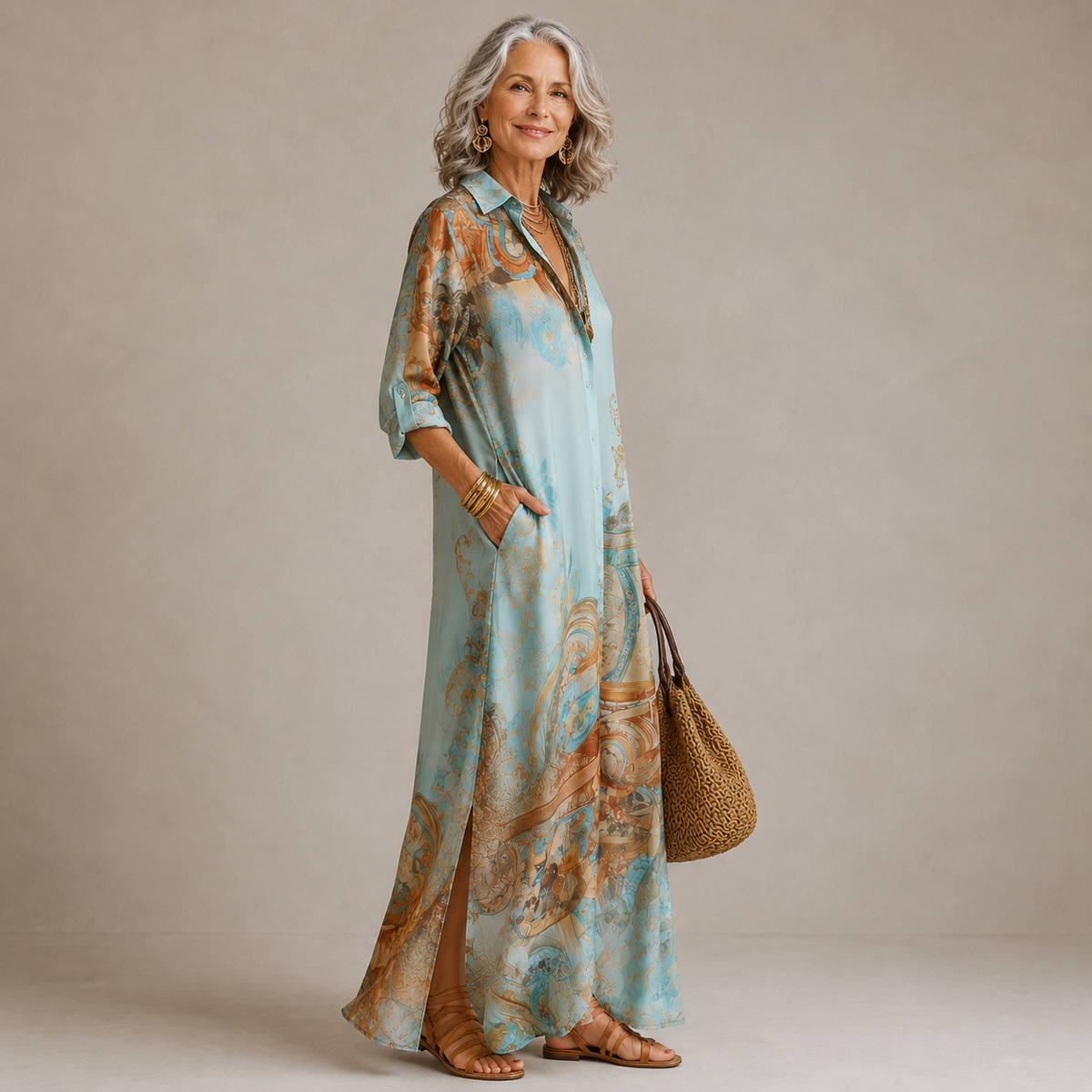 Evalexy | Luxury Print Maxi Dress