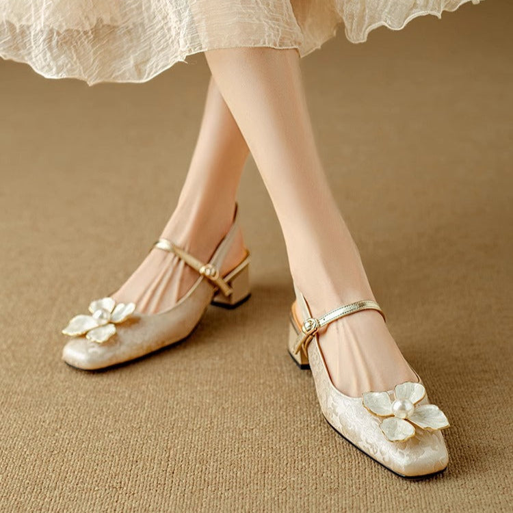 Slingback Real Leather Pumps