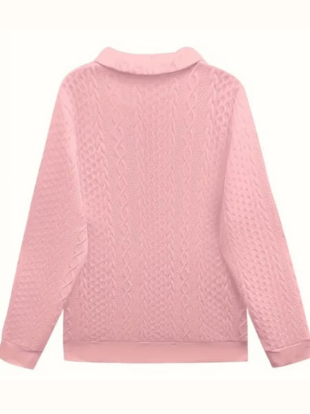 Zoé Modern Zip-Up Cable Knit Sweater – view 14