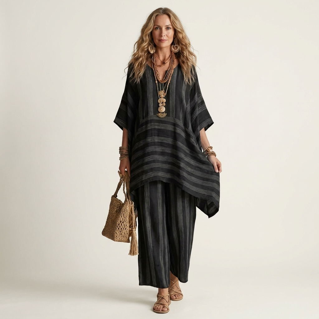 Kiara | Two-Piece Striped Cotton Set