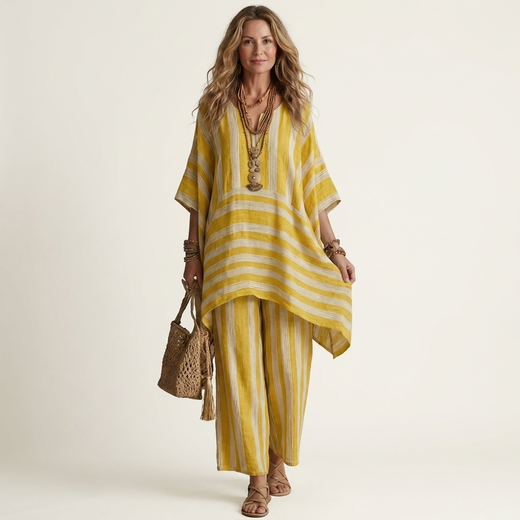 Kiara | Two-Piece Striped Cotton Set