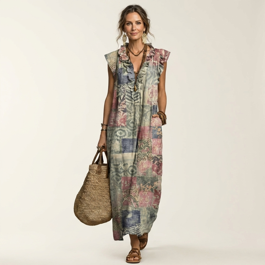 Josette | Ruffle V-Neck Maxi Dress 4