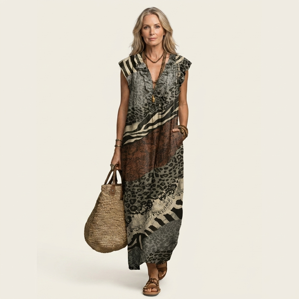 Josette | Ruffle V-Neck Maxi Dress 15