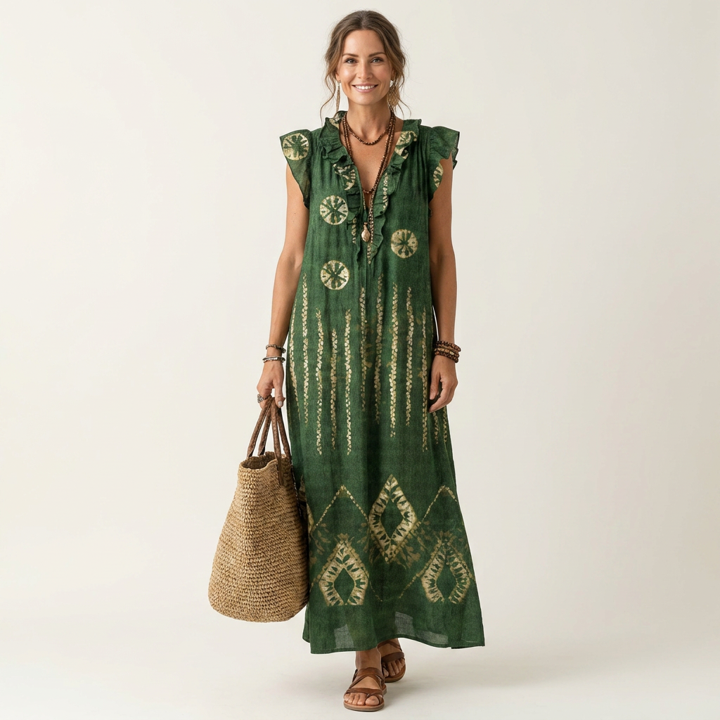 Josette | Ruffle V-Neck Maxi Dress 19