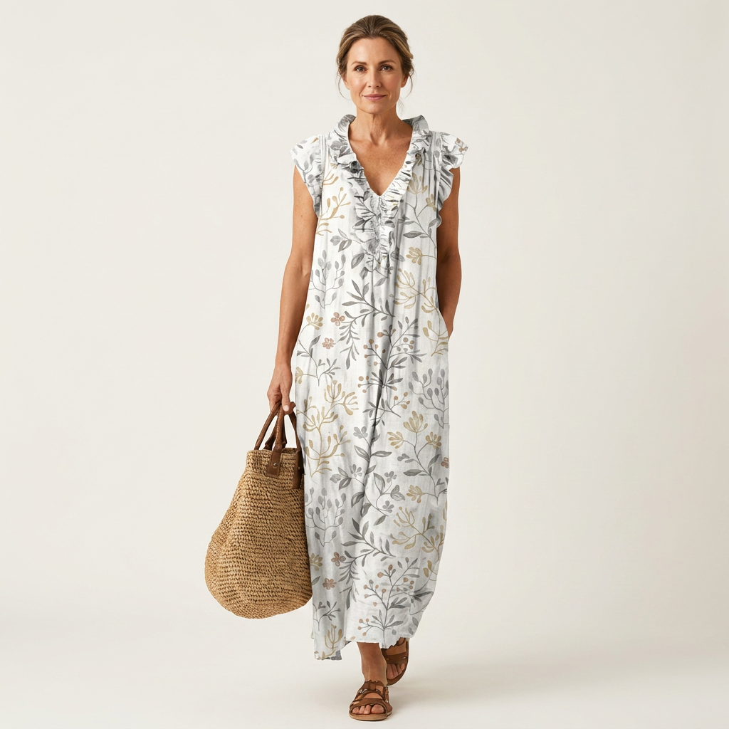 Josette | Ruffle V-Neck Maxi Dress 23