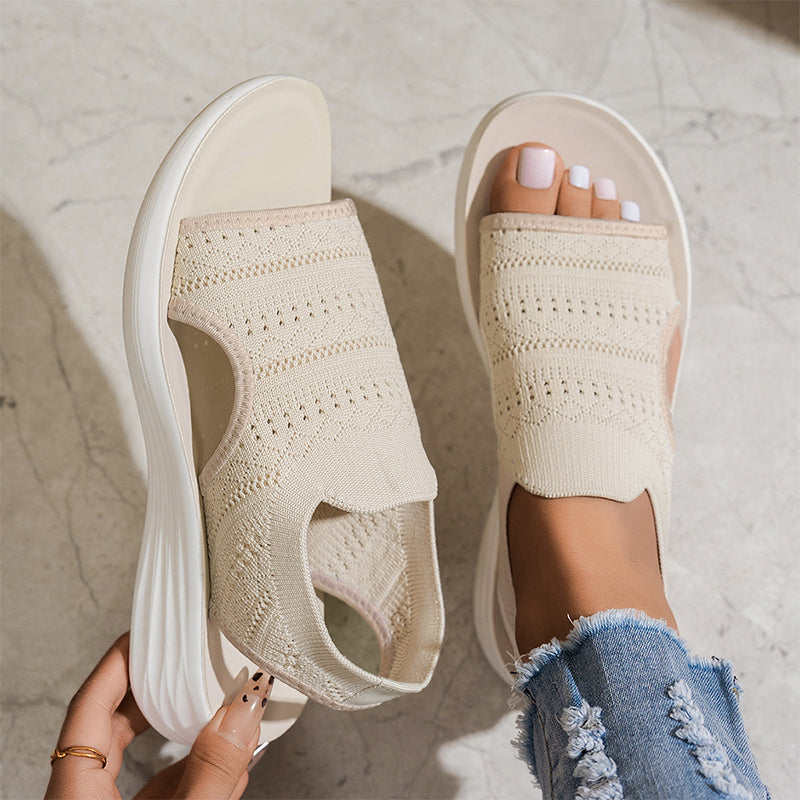Platform Sandals, Breathable Knit for Women