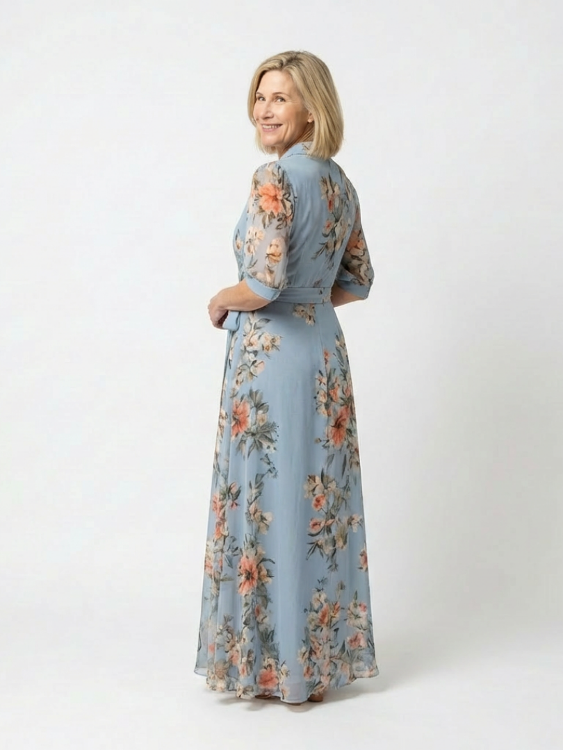 Elowen | V-Neck Maxi Dress with Floral Print
